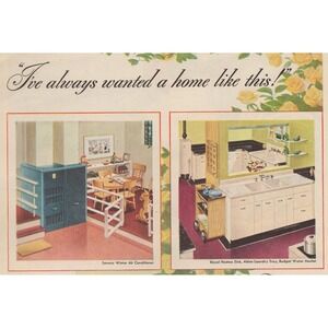 1947 American Standard Vintage Print Ad Mid Century Dream Home‎ Kitchen Bath
